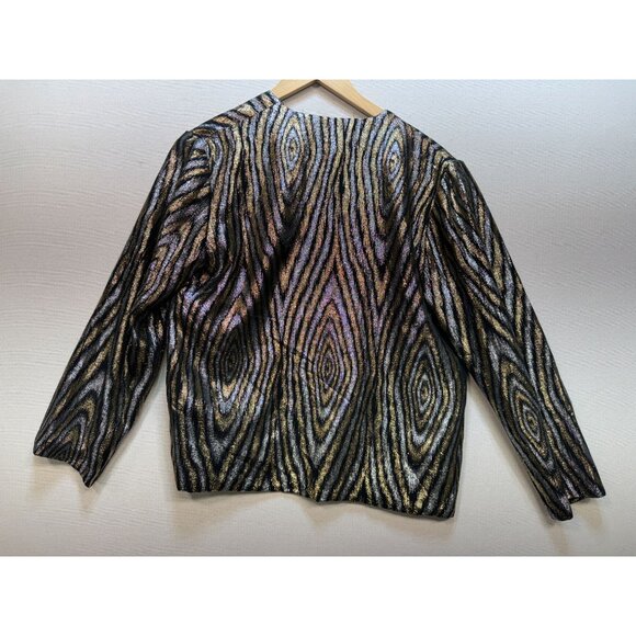 Vintage Pierre De Roche Open Front Blazer Jacket Womens Size 36 Multi Metallic - Picture 9 of 13